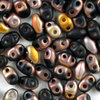 MiniDuo Beads schwarz capri gold matt  2 x 4mm  10g