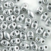 MiniDuo Beads silber metallic matt 2 x 4mm  10g