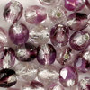 Glasschliffperlen 4 mm crystal / amethyst mit Silbereinzug