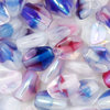 Pinch Beads 5x3mm crystal-fuchsia-blau AB 50 Stk.