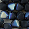 Glasperlen Doppelpyramide 6 mm schwarz AB matt  (50 Stk. Packung)