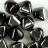 Glasperlen Doppelpyramide 6 mm schwarz chrom  (50 Stk. Packung)