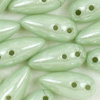 Preciosa Chilli™ Beads weiß grün gelüstert 4 x 11mm  50Stk.