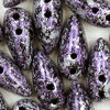 Preciosa Chilli™ Beads jet - lila silber tweedy 4 x 11mm  50Stk.