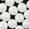 Dobble Beads 6mm (2-Loch-Kugeln) weiß gelüstert  30 Stk.