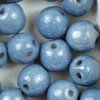 Dobble Beads 6mm (2-Loch-Kugeln) weiß blau gelüstert  30 Stk.