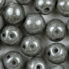 Dobble Beads 6mm (2-Loch-Kugeln) weiß grau gelüstert  30 Stk.