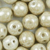 Dobble Beads 6mm (2-Loch-Kugeln) weiß platin gelüstert 30 Stk.