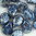Preciosa Pip Beads 5x7mm jet blau silber tweedy 50 Stk.