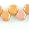 Honeycomb Beads weiß - rosa bronze gelüstert  6mm 30Stk.