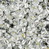 Rocailles crystal mit Silbereinzug 2,6mm 20g