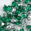 Glasschliffperlen 4 mm emerald silber (half labrador)