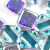 Flat Silky Beads crystal silver rainbow 6mm 25Stk. Two-Hole-Beads