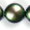 Swarovski 5860 Crystal Coin Pearls 12 mm scarabaeus green