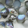 Spiky Button Bead 4,5x6,5mm crystal graphite rainbow etched  50 Stk.