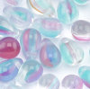 Drop Beads 4 x 6mm pink - türkis, 50 Stück