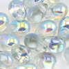 Drop Beads 4 x 6mm crystal blue rainbow, 50 Stück