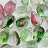 Drop Beads 4 x 6mm grün - pink, 50 Stück