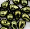 Drop Beads 4 x 6mm dunkel oliv metallic, 50 Stück