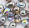 Drop Beads 4 x 6mm crystal graphite rainbow 50 Stück
