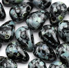 Drop Beads 4 x 6mm schwarz travertin 50 Stück