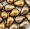 Drop Beads 4 x 6mm gold antik iris matt 50 Stück