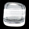 Glasperlen Würfel, crystal 11 x 11 mm, 3 Stück