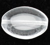 Glasperlen Olive flach, crystal, 16 x 11 mm, 7 Stück