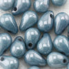 Drop Beads 4 x 6mm weiß blau gelüstert 50 Stück