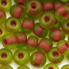 Rocailles apfelgrün matt - roter Farbeinzug 4,5mm 20g