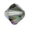 Swarovski Perlen 5328 XILION BEAD Doppelkegel 10 mm black diamond AB (SF)