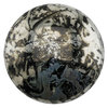 Cabochon, schwarz silver travertin picasso 25mm, 1 Stück