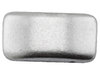 2-Loch Trägerperlen aus Glas 9 x 17 mm, silber metallic matt, 8 Stück