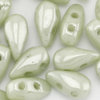 DropDuo Beads 3 x 6 mm weiß pastell grün gelüstert 50 Stk.