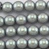Imitationsperlenrund pearl shell smoked silver 3 mm, 1 Strang mit 150 Stk.