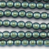 Imitationsperlen rund pearl shell dark teal 2 mm, 1 Strang mit 150 Stk.