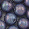 Glasperlen rund 6 mm hell blau opak nebula 40 Stück