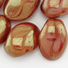 Tulip Petal Beads 6x8 mm rot marmor - bronze gelüstert 5g (ca.20-22 Stk.)