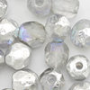 Glasschliffperlen 4 mm crystal silver rainbow etched