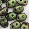 SuperDuo Beads polychrome olive mauve 2,5 x 5mm 10g