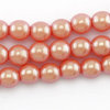 Imitationsperlen rund pearl shell orange sherbet 4 mm, 1 Strang mit 60 Stk.