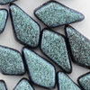 2-Loch Kite Beads polychrome capriblue aqua 5 x 9 mm, 5g (ca. 25 Stk.)