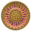 Cabochon mit Blüte Vitrail medium - gold 27mm, 1 Stück