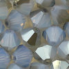 Swarovski Perlen 5301 Doppelkegel 6 mm white opal satin - Rest 9 Stk.