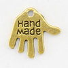 "Hand made " -Anhänger, 10 x 12 mm, goldfarbig, 50 Stück (Großpackung)