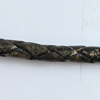 Lederband, geflochten 3 mm  schwarz antik - REST 0,44m