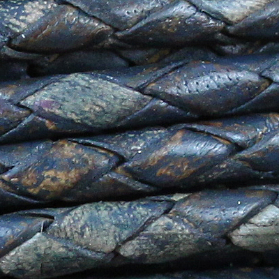 Lederband, geflochten 4mm dunkel montana antik - REST 0,8