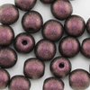 Glasperlen rund 4 mm polychrome pink - olive 100 Stück