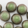 2-Loch Cabochon 6 mm polychrome olive mauve, 20 Stück