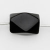 Edelstein Obsidian, Walze glatt - kantig 10 x 7 mm, 6 Stück